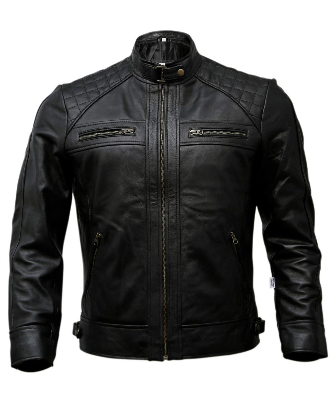 Men's Genuine Leather Biker Jacket - Choose from Timeless Black or Vintage Brown Distressed Lambskin Motorcycle Style