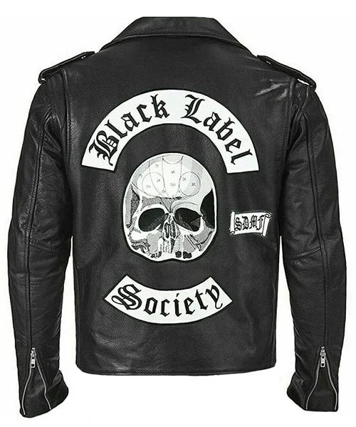 Black Label Society Men's Leather Motorcycle Jacket - Heavy-Duty Biker Apparel