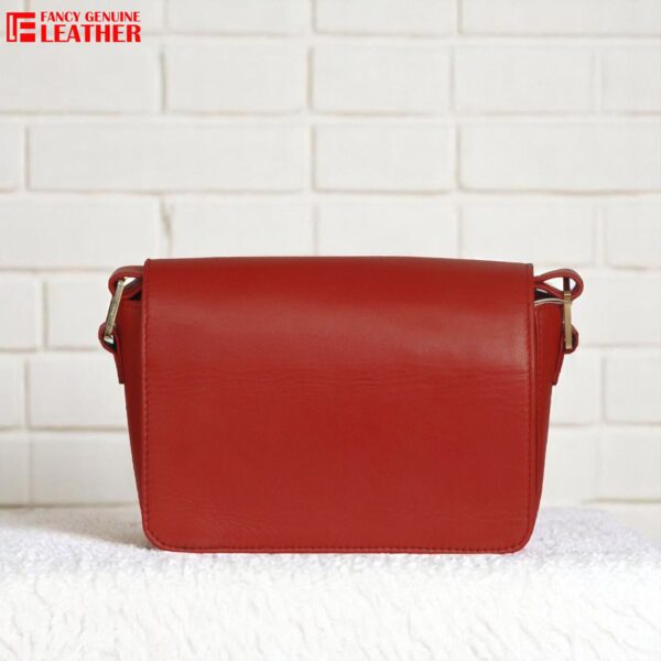 Elegant Red Genuine Leather Shoulder Bag For Women - Image 2