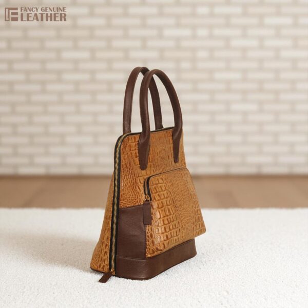 Luxurious Tophandle Crocodile-Embossed Leather Tote bag For Women - Image 3