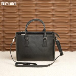Classic Black Genuine Leather Handbag For Women