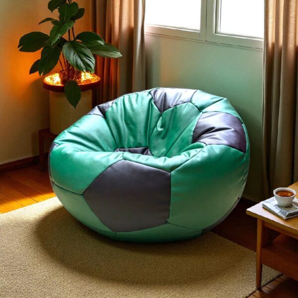 Black & Green Soccer Ball Bean Bag Cover Extra Comfort Specially Design for Football Lover (without filling) - Image 5