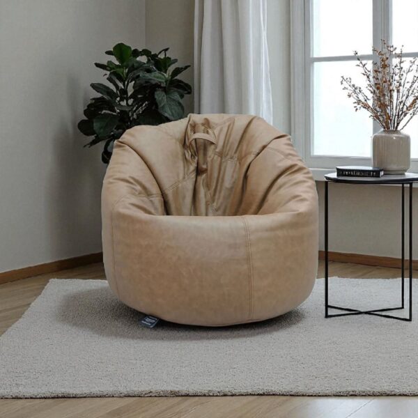 Brown Synthetic Leather Bean Bag Chair Cover – Comfortable Modern Seating for Living Room, Bedroom & Lounge by Fancy Genuine Leather (without filling) - Image 5