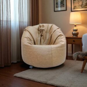 Brown Synthetic Leather Bean Bag Chair Cover – Comfortable Modern Seating for Living Room, Bedroom & Lounge by Fancy Genuine Leather (without filling)