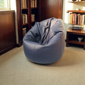 Modern Grey Synthetic Leather Bean Bag Chair Cover – Luxurious Floor Seating for Home Décor, Lounge, Gaming Room – Customisable