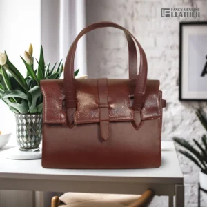Luxury Brown Genuine Leather Tote Bag