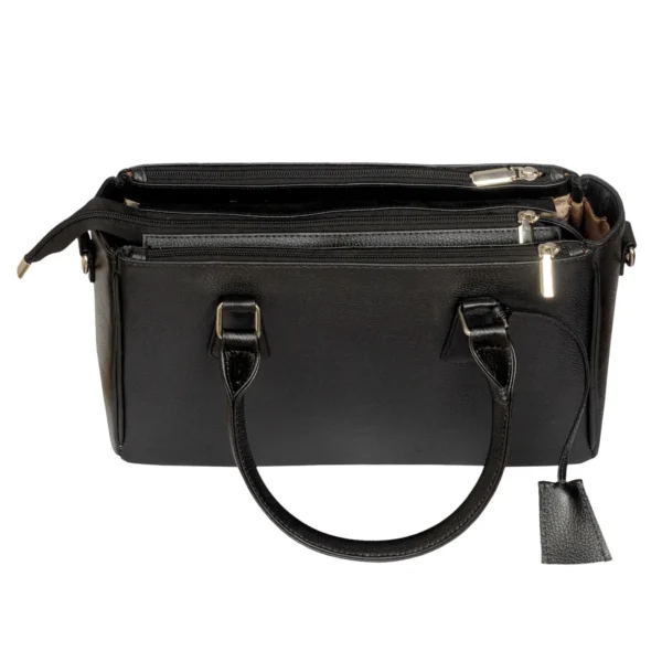 Classic Black Genuine Leather Handbag For Women - Image 2