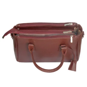 Elegant Brown Genuine Leather Handbag For Women