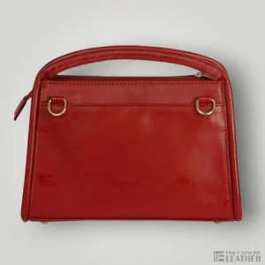 Stylish Red Genuine Leather Handbag For Women