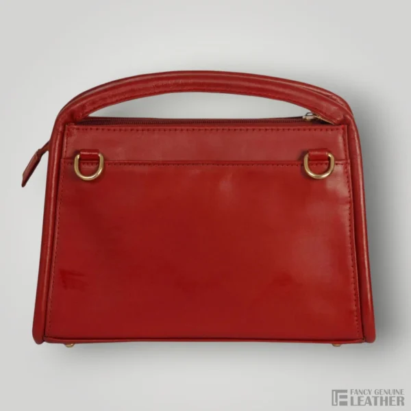 Stylish Red Genuine Leather Handbag For Women