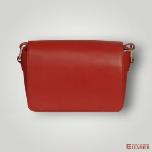 Elegant Red Genuine Leather Shoulder Bag For Women