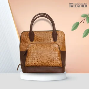 Luxurious Crocodile-Embossed Leather Handbag For Women