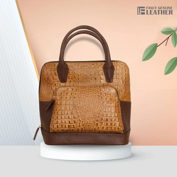 Luxurious Crocodile-Embossed Leather Handbag For Women