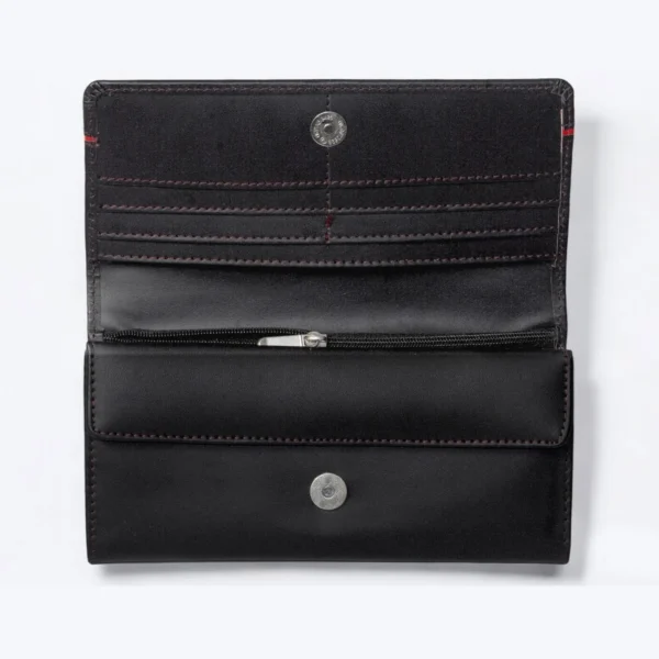 Elegant & Minimalist Design Sleek Black Leather Ladies' Clutch - Image 4