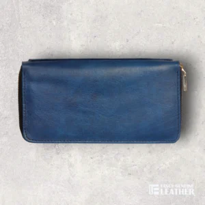 Elegant Blue Leather Ladies’ Clutch – Stylish & Functional