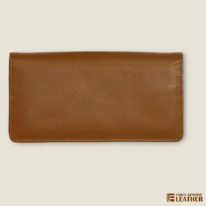 Premium Brown Leather Ladies’ Clutch – Elegant & Spacious