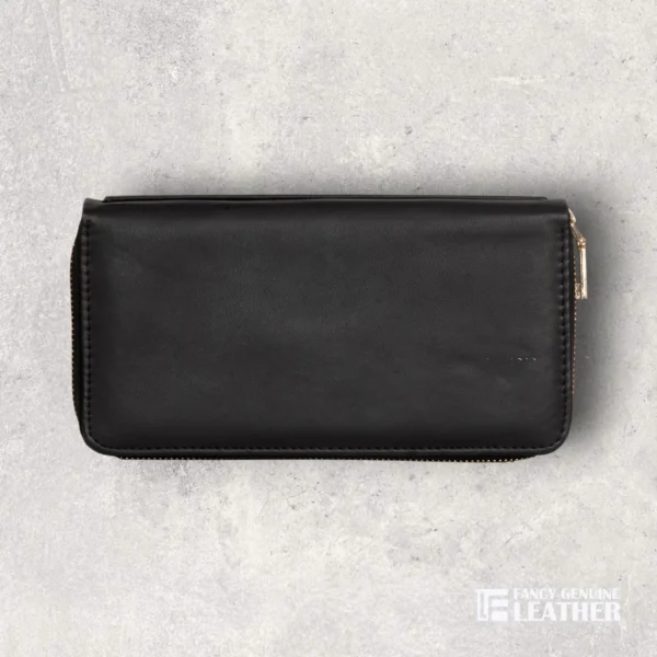Elegant Black Leather Ladies' Clutch – Stylish & Functional - Image 3