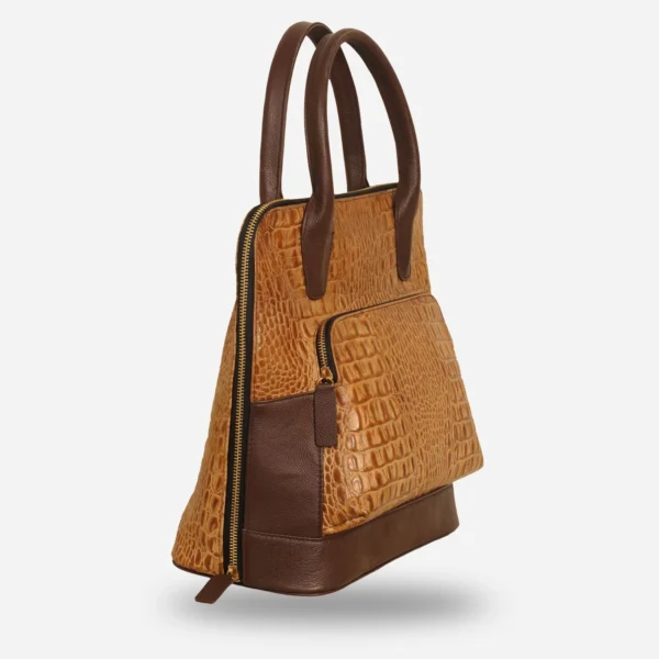 Luxurious Crocodile-Embossed Leather Handbag For Women - Image 3