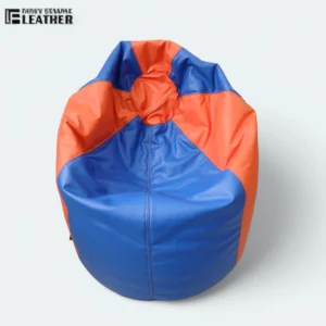 VivaComfort Blue &Amp; Orange Synthetic Leather Large Bean Bag Chair – Bold Colors, Ultimate Comfort