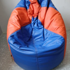 VivaComfort Blue &Amp; Orange Synthetic Leather Large Bean Bag Chair – Bold Colors, Ultimate Comfort