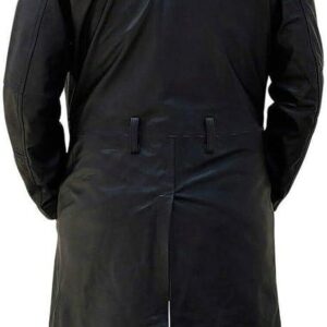 WW2 German-Style Men’s Trench Coat – Belted Real Leather With Fur Collar