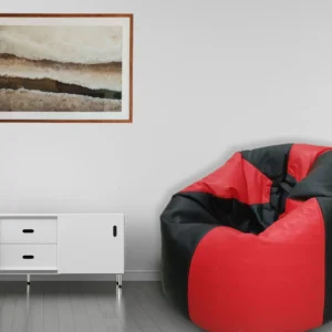 Black, Red Leather Bean Bag
