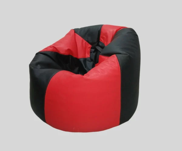 Black, Red Leather Bean Bag - Image 3