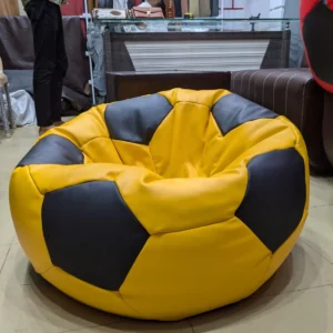 Beans Bag Football Shape In Mellinium Yellow With Black Contrast