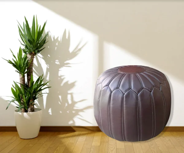 Faux Leather Moroccan Round Beanbag