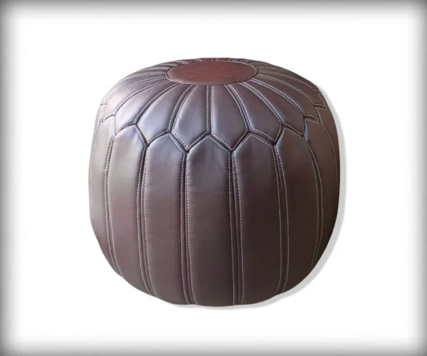 Faux Leather Moroccan Round Beanbag - Image 2
