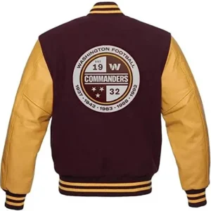 Washington Commanders Varsity Jacket For Men – Premium Wool & Faux Leather
