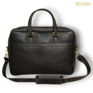 Stylish Black Leather Laptop Bag