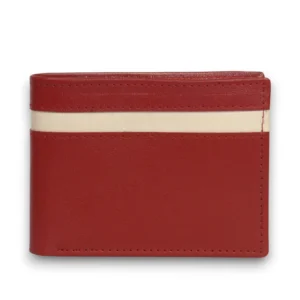 Men’s Red & Beige Leather Wallet – Stylish & Functional