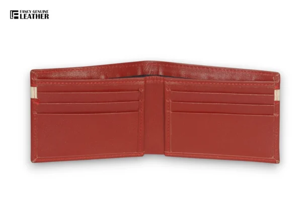 Men's Red & Beige Leather Wallet – Stylish & Functional - Image 3