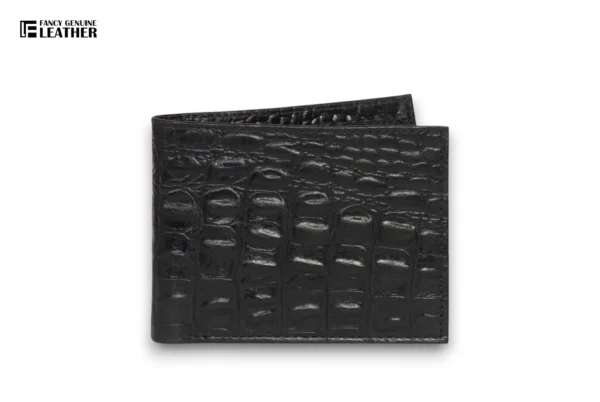 Men's Black Crocodile-Textured Leather Wallet – Luxury & Elegance