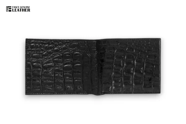 Men's Black Crocodile-Textured Leather Wallet – Luxury & Elegance - Image 4