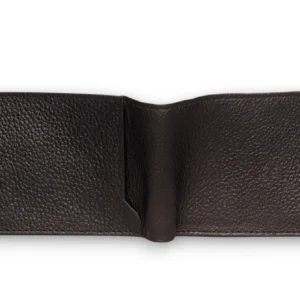 Men’s Black Leather Wallet With Snap Closure – Elegant & Secure