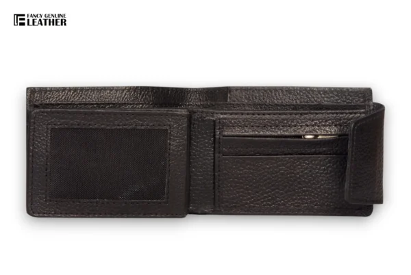 Men's Black Leather Wallet With Snap Closure – Elegant & Secure - Image 4