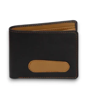 Men’s Black & Brown Leather Wallet – Classic Bifold Design