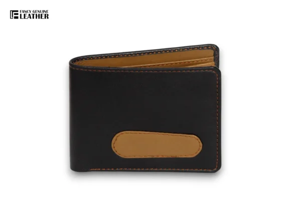 Men's Black & Brown Leather Wallet – Classic Bifold Design