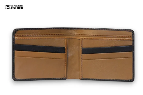 Men's Black & Brown Leather Wallet – Classic Bifold Design - Image 3