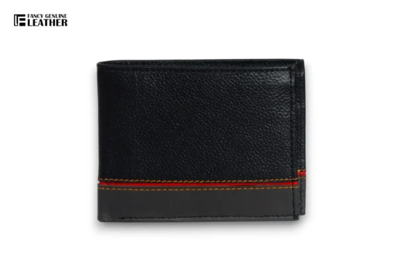 Black With Red Liner Perfect Mens Leather Wallet - Image 4