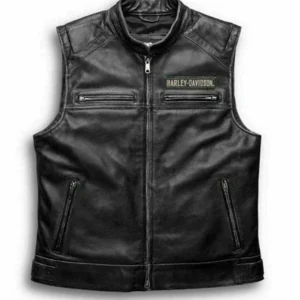 Mens Real Leather Biker Vest – Cafe Racer Style