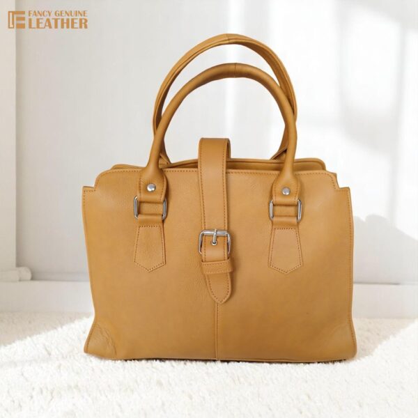 Timeless Elegance: Women's Classic Genuine Leather Tote Bag - Image 4