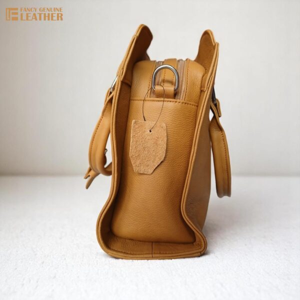 Timeless Elegance: Women's Classic Genuine Leather Tote Bag - Image 3