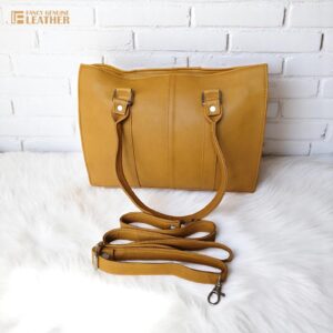 Mustard Genuine Leather Tote Bag – Fancy Genuine Leather