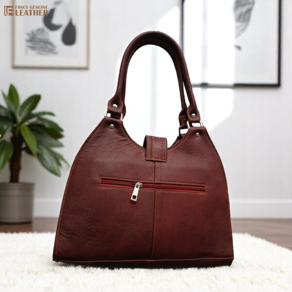 Elegant Brown Genuine Leather Shoulder Bag – Multipurpose, Handcrafted | Fancy Genuine Leather - Image 2