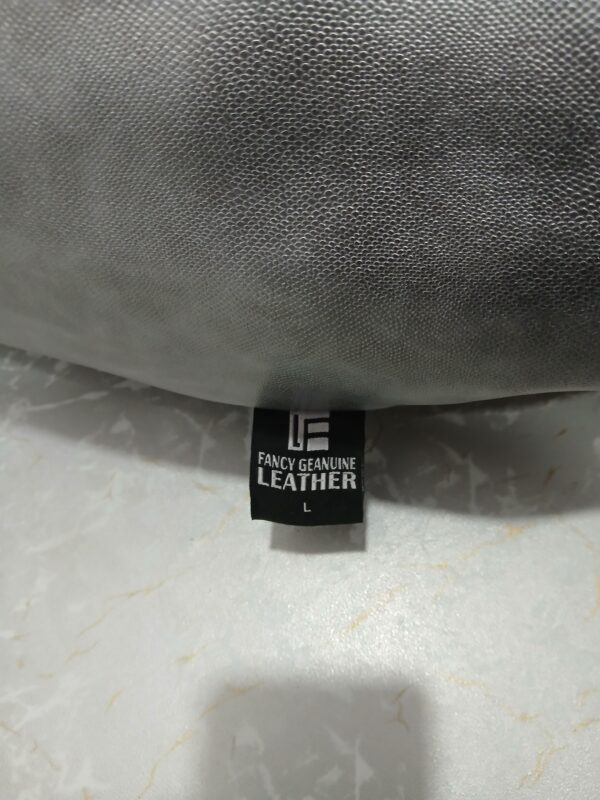Luxury Synthetic Leather Bean Bag Chair – Metallic Gray Lounge Seating - Image 3