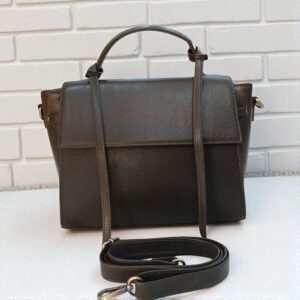 Top Handle Dark Brown Genuine Leather Handbag – Luxury Women’s Handbag & amp; Shoulder Bag