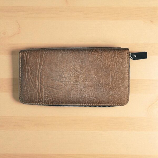 Brown Crocodile Style Genuine Leather Ladies Clutch – Multi-Functional Wallet - Image 7